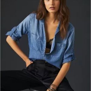Anthropologie Cloth & Stone chambray button down shirt